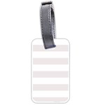 Horizontal Stripes - White and Pastel Pink Luggage Tag (Two Sides)