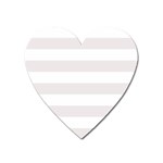 Horizontal Stripes - White and Pastel Pink Magnet (Heart)