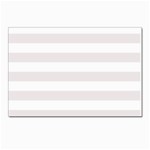 Horizontal Stripes - White and Pastel Pink Postcard 4  x 6 