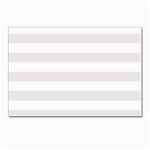 Horizontal Stripes - White and Pastel Pink Postcard 5  x 7 