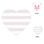 Horizontal Stripes - White and Pastel Pink Playing Cards (Heart)