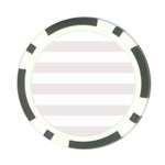 Horizontal Stripes - White and Pastel Pink Poker Chip Card Guard (10 pack)