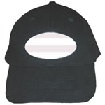 Horizontal Stripes - White and Pastel Pink Black Cap