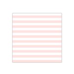 Horizontal Stripes - White and Misty Rose Pink Satin Bandana Scarf