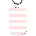 Horizontal Stripes - White and Misty Rose Pink Dog Tag (Two Sides)