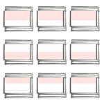 Horizontal Stripes - White and Misty Rose Pink 9mm Italian Charm (9 pack)