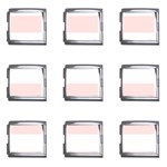 Horizontal Stripes - White and Misty Rose Pink Mega Link Italian Charm (9 pack)