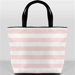 Horizontal Stripes - White and Misty Rose Pink Bucket Bag