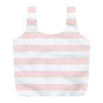 Horizontal Stripes - White and Misty Rose Pink Full Print Recycle Bag (L)
