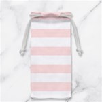 Horizontal Stripes - White and Misty Rose Pink Jewelry Bag