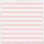 Horizontal Stripes - White and Misty Rose Pink Canvas 12  x 12 