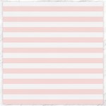 Horizontal Stripes - White and Misty Rose Pink Canvas 20  x 20 