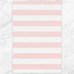 Horizontal Stripes - White and Misty Rose Pink Canvas 20  x 30 