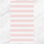 Horizontal Stripes - White and Misty Rose Pink Canvas 40  x 72 