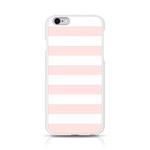 Horizontal Stripes - White and Misty Rose Pink Apple iPhone 6/6S Silicone Case (Transparent)