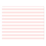 Horizontal Stripes - White and Misty Rose Pink Double Sided Flano Blanket (Large)
