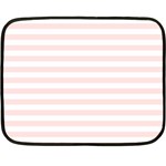 Horizontal Stripes - White and Misty Rose Pink Double Sided Fleece Blanket (Mini)