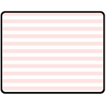 Horizontal Stripes - White and Misty Rose Pink Fleece Blanket (Medium) (One Side)
