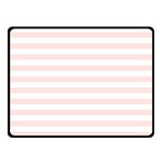 Horizontal Stripes - White and Misty Rose Pink Fleece Blanket (Small) (One Side)