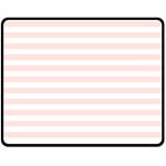 Horizontal Stripes - White and Misty Rose Pink Double Sided Fleece Blanket (Medium) (Two Sides)
