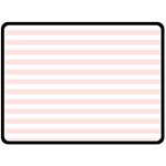 Horizontal Stripes - White and Misty Rose Pink Double Sided Fleece Blanket (Large) (Two Sides)