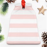 Horizontal Stripes - White and Misty Rose Pink Bell Ornament (Two Sides)