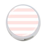 Horizontal Stripes - White and Misty Rose Pink 4-Port USB Hub (One Side)