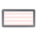 Horizontal Stripes - White and Misty Rose Pink Memory Card Reader (Mini)