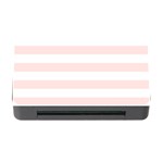 Horizontal Stripes - White and Misty Rose Pink Memory Card Reader with CF
