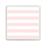 Horizontal Stripes - White and Misty Rose Pink Memory Card Reader with Storage (Square)