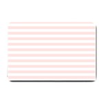 Horizontal Stripes - White and Misty Rose Pink Small Doormat