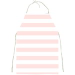 Horizontal Stripes - White and Misty Rose Pink Full Print Apron
