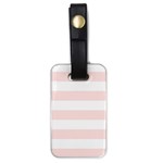 Horizontal Stripes - White and Misty Rose Pink Luggage Tag (One Side)