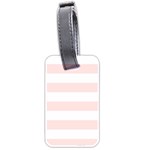 Horizontal Stripes - White and Misty Rose Pink Luggage Tag (Two Sides)