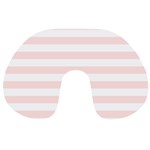 Horizontal Stripes - White and Misty Rose Pink Travel Neck Pillow
