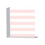 Horizontal Stripes - White and Misty Rose Pink 4 x 4  Acrylic Photo Block