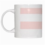 Horizontal Stripes - White and Misty Rose Pink White Mug