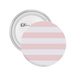 Horizontal Stripes - White and Misty Rose Pink 2.25  Button