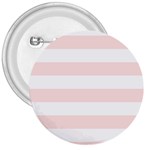 Horizontal Stripes - White and Misty Rose Pink 3  Button