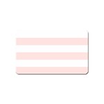 Horizontal Stripes - White and Misty Rose Pink Magnet (Name Card)