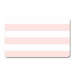 Horizontal Stripes - White and Misty Rose Pink Magnet (Rectangular)
