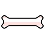 Horizontal Stripes - White and Misty Rose Pink Magnet (Dog Bone)