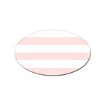 Horizontal Stripes - White and Misty Rose Pink Sticker Oval (100 pack)