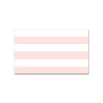 Horizontal Stripes - White and Misty Rose Pink Sticker (Rectangular)