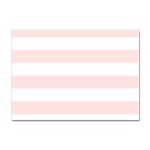 Horizontal Stripes - White and Misty Rose Pink Sticker A4 (100 pack)