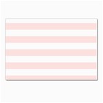 Horizontal Stripes - White and Misty Rose Pink Postcard 4  x 6 