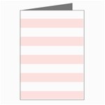Horizontal Stripes - White and Misty Rose Pink Greeting Card