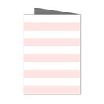 Horizontal Stripes - White and Misty Rose Pink Mini Greeting Cards (Pkg of 8)