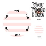 Horizontal Stripes - White and Misty Rose Pink Playing Cards 54 (Round)