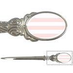 Horizontal Stripes - White and Misty Rose Pink Letter Opener